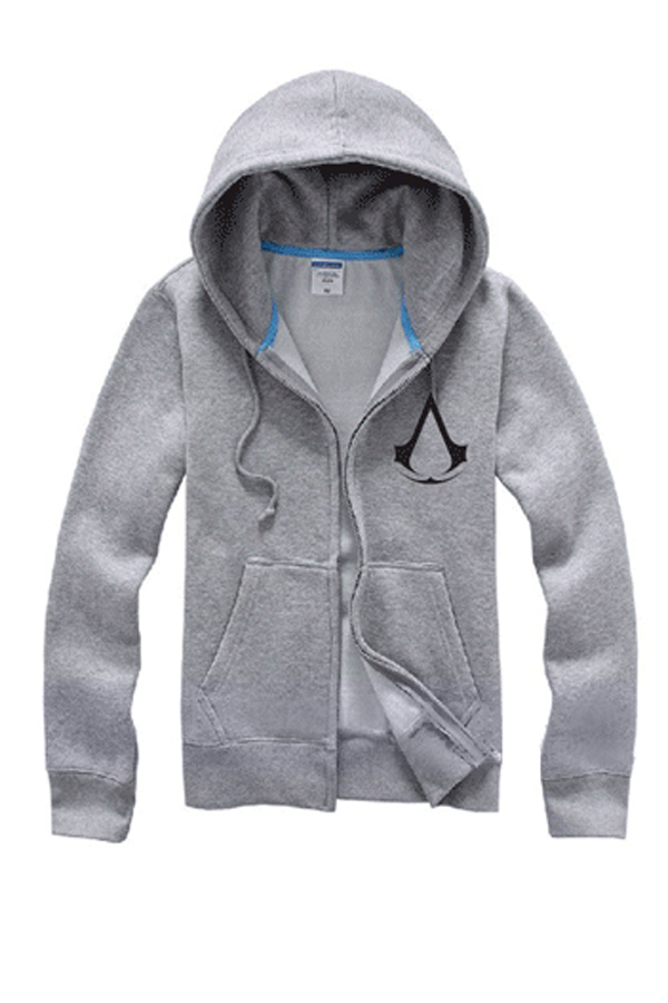 Game Costume Assassin's Creed Fleeces Grey Hoodie - Click Image to Close